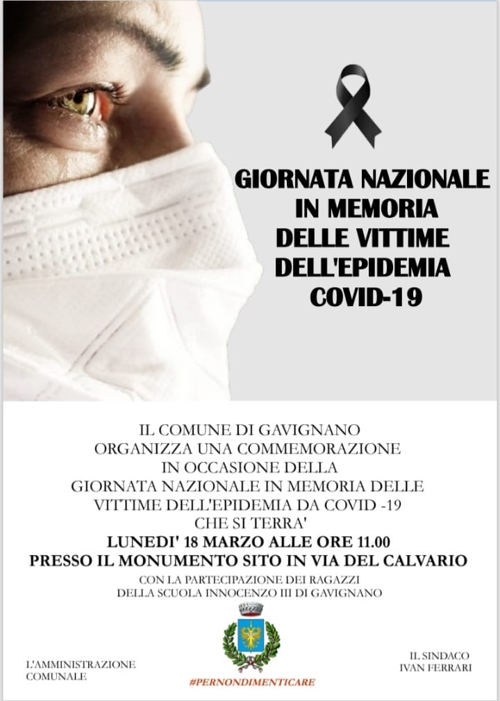Il 18 Marzo è stata istituita la Giornata nazionale in memoria delle vittime del Covid-19;