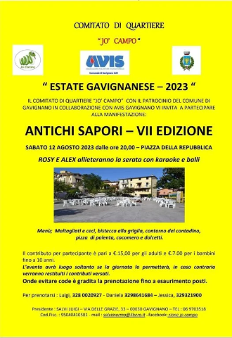 Estate Gavignanese 2023 - Antichi Sapori - VII Edizione